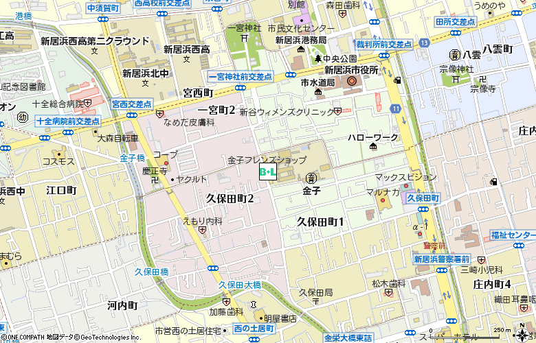 矢野メガネ時計店付近の地図